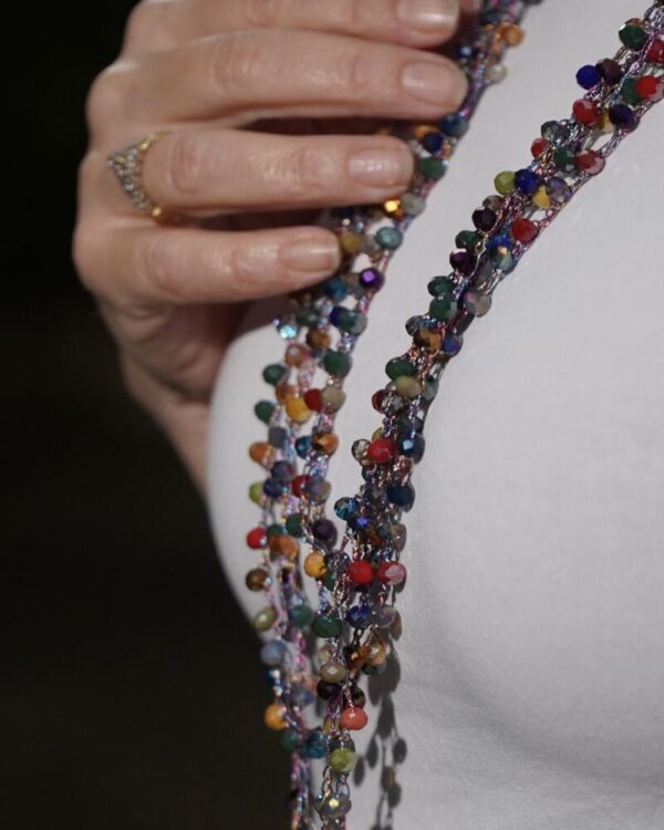 Collar de cuentas de cristal facetado - Imagen 3