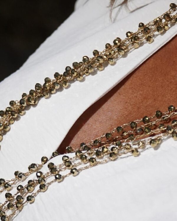 Collar de cuentas de cristal facetado