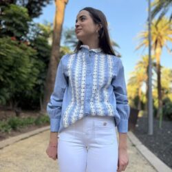 Camisa efecto lino romantica