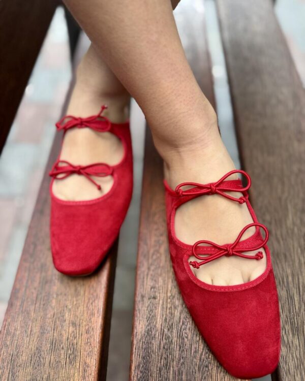 Mules rojos en antelina - Imagen 3