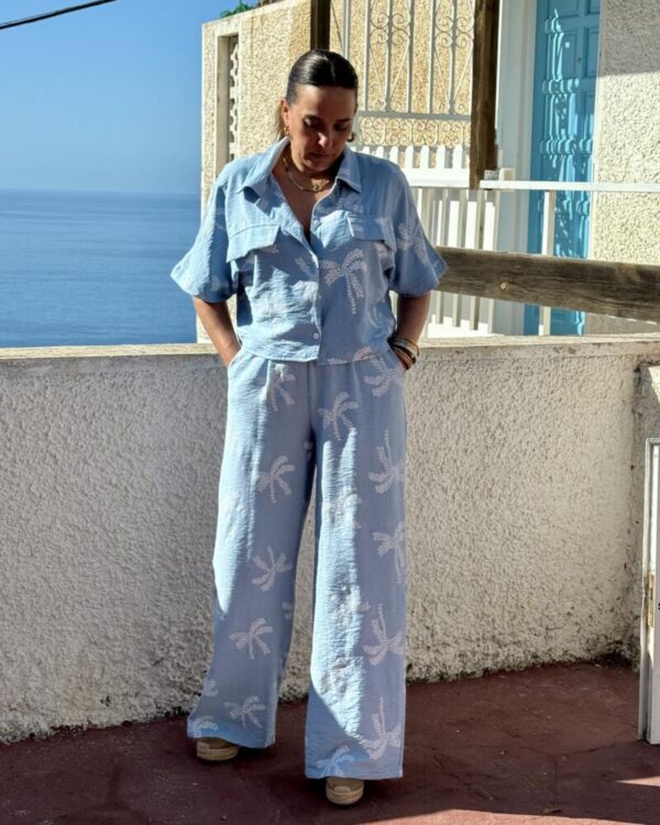 Conjunto palmeras azul celeste - Imagen 2