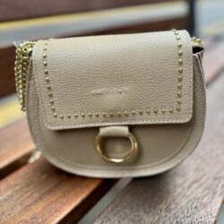 Bolso cuero color taupe
