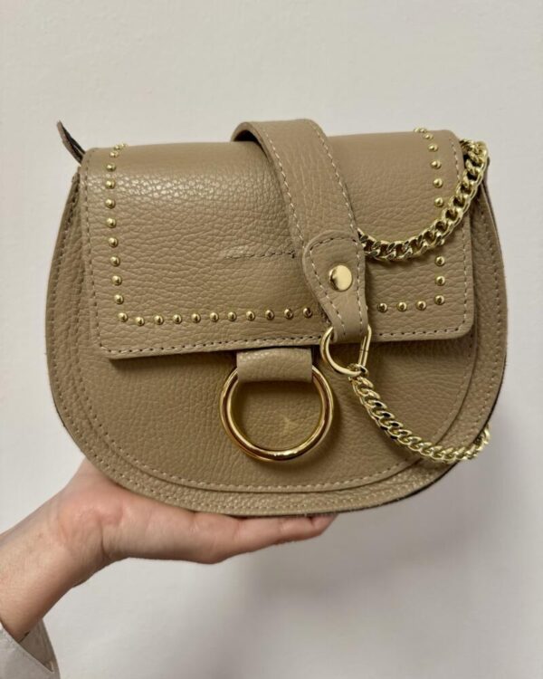 Bolso cuero color taupe - Imagen 3