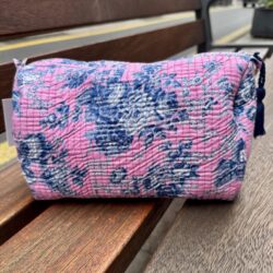 Neceser guateado estampado rosa con marino