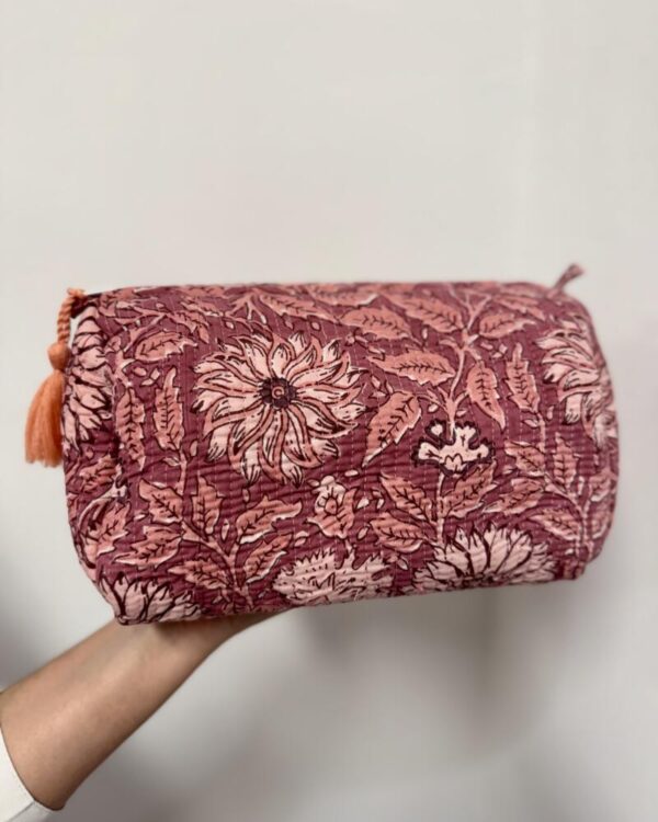 Neceser guateado estampado rosa con rosa - Imagen 2