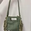 Bolso piel mini flecos verde - Imagen 2