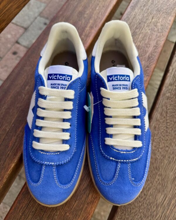 Tenis Victoria Berlin piel azul - Imagen 3